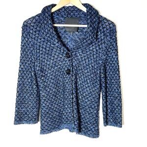 Classiques Entier blue button down and casual cardigan sweater size small S B99
